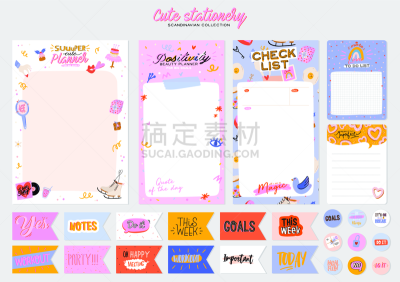 可爱的,绘画插图,标签,纸,个人备忘录,笔记本,任务清单,创造力,华丽的,爱