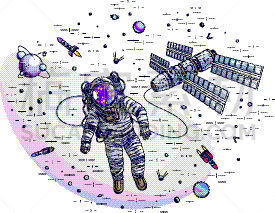 宇航员,太空船,国际空间站,勇气,男人,太空,科学家,直的,联系,飞