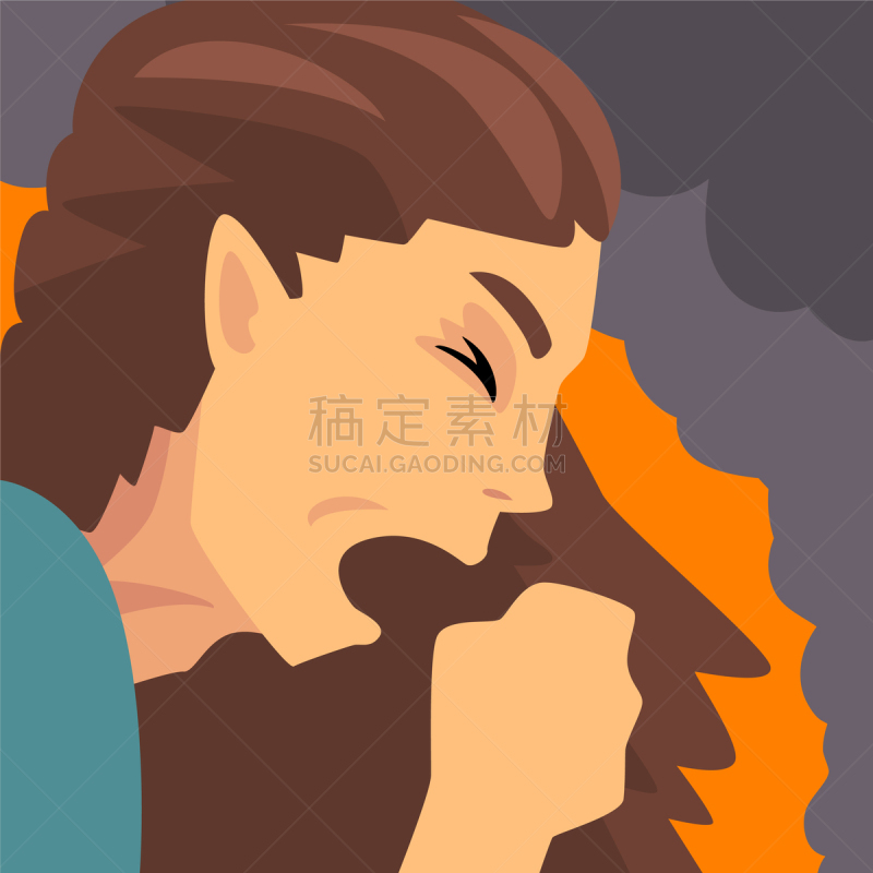女人,痛苦,灰尘,有毒物质,环境,哮喘,浓烟,烟雾,咳嗽