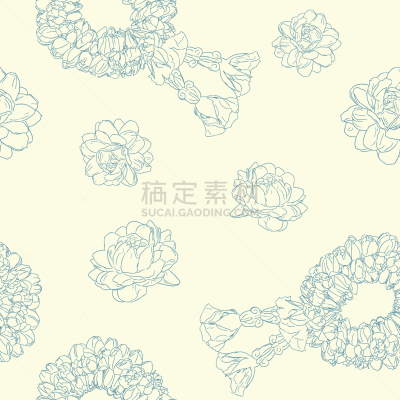 茉莉,花环,四方连续纹样,白色,亚洲,白昼,传统,花,问候,庆祝