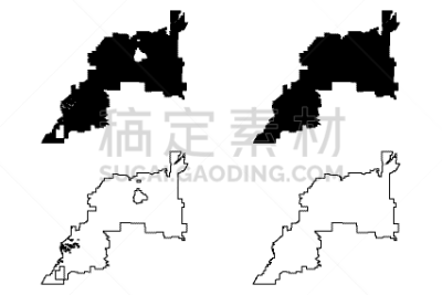 亨德森,国内著名景点,边界,现代,草图,城市,剪影