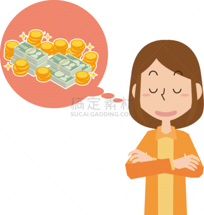 女人,一个人,贪财,百万富翁,梦想,科尼,绘画插图,仅女人,仅一个女人,半身像