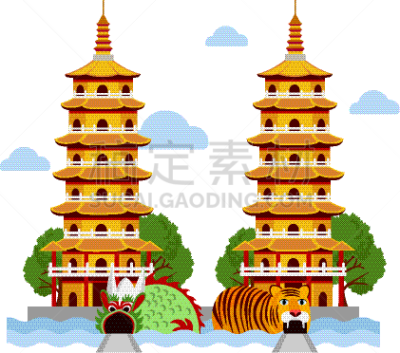 龙,寺庙,虎,东方人,地形,古老的,国内著名景点,自然美
