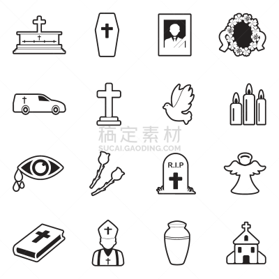 线条,矢量,绘画插图,葬礼,计算机图标,一个物体,汽车,死的,灵车,鸟类