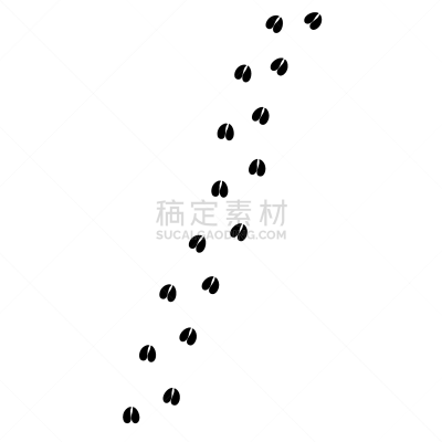 脚印,鹿,母牛,黑色,平坦的,小路,分离着色,宠物,自然,设计