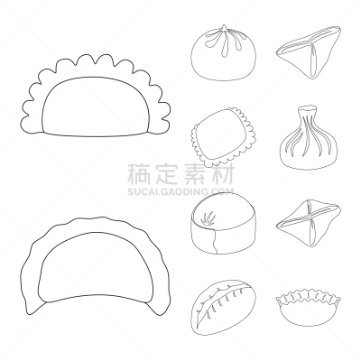 食品,分离着色,盘子,图标集,一个物体,樱桃,波兰饺子,小麦面团,面粉,烹调
