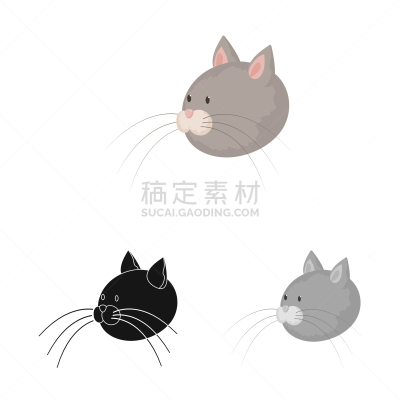 猫,标志,似人脸,可爱的,自制的,愉悦,设计,布置,收集