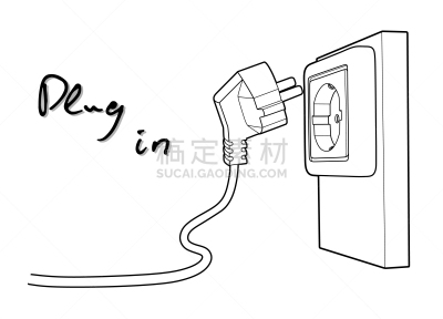 电,网线插头,极简构图,分离着色,白色,插座,概念,电路板,绘制,联系
