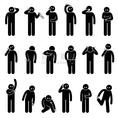 男人,简笔人物画,计算机图标,分离着色,人,洞,图像,肚子,抓