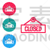 悬挂的,计算机图标,圆形,绘画插图,商务,矢量,标志,关闭的,红松,分离着色