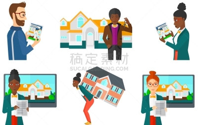 业主,房地产经纪人,房产代理,房屋,白色人种,人,男人,房地产,商务,布置