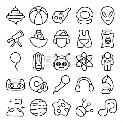音乐,童年,海滩充气球,太空头盔,陨石,聊天机器人,绘画插图,婴儿杯,耳机,抽陀螺