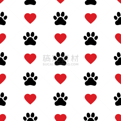 脚印,狗,小狗,猫,爪子,动物心脏,可爱的,脉搏图,纺织品,爱