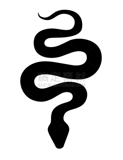 蛇,动物,绘画插图,卡通,矢量,黑色,白色背景,平坦的,式样,剪影