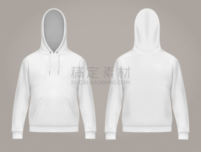 白色,风帽,男人,连帽运动外套,正面视角,背面视角,毛衣,空的,运动,背景分离