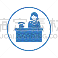 计算机图标,办公室,书桌,前台,蓝色,彩色图片,商务,人际关系,服务