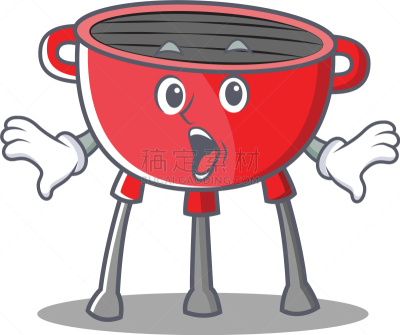 惊奇,烤肉架,动画片,可爱的,格子烤肉,热,香肠,食品,图像,烹调
