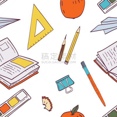 学校用品,四方连续纹样,学生,一个物体,白色背景,纺织品,式样,华丽的,智慧,永远