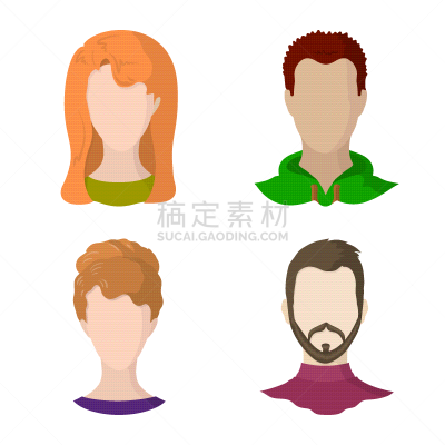 标志,头像,人造模特,专业人员,肖像,女人,头发,发型,收集,设计