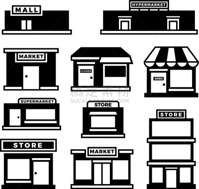 购物中心,建筑外部,商店,符号,商务,证章,蜘蛛网,建筑,零售,剪影