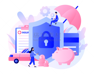 健康保健,保险,绘画插图,房地产,概念,平坦的,矢量,金融,现代,服务