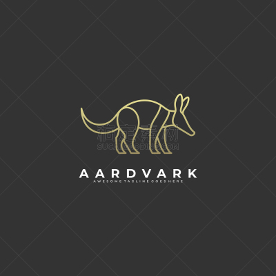 logo aardvark walking line art style
