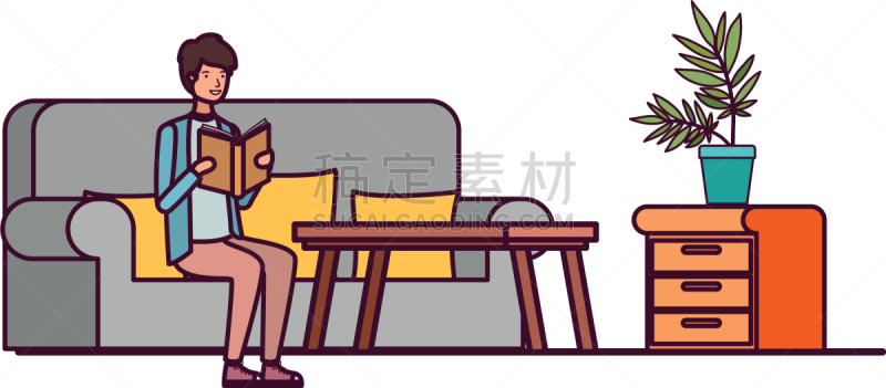起居室,书,男人,世界读书日,图书馆,书店,分离着色,叉腰,坐,享乐