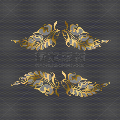高雅,装饰物,新艺术主义,自然,卷须,图像,豌豆,叶子,结尾,缠绕