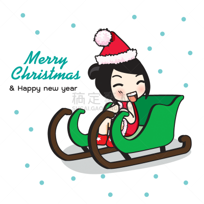 新年前夕,雪上汽车运动,绘画插图,雪橇,矢量,圣诞老人,可爱的,寒冷,圣诞装饰物