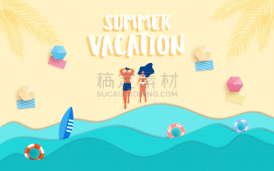 夏天,女孩,男人,海滩,热,周末活动,折纸工艺,橡胶游泳圈,西瓜,女人