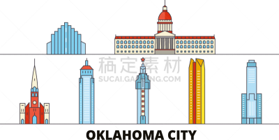 美国,俄克拉荷马城,公寓,国际著名景点,地形,轮廓,白色,黑色,直的,概念