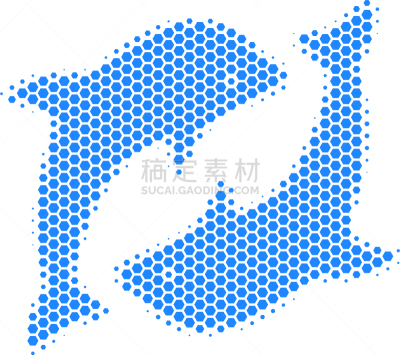 六边形,海豚,自然,海洋生命,斑点,点状,野生动物,图像,动物,点染