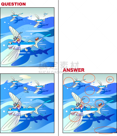 问题,飞鱼,绘画插图,兔子,休闲游戏,水面,动物,海鱼,探索