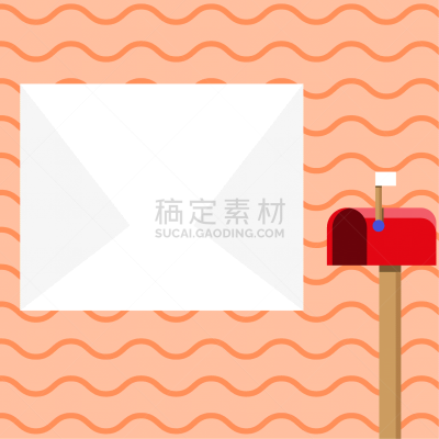 信封,白色,红色,巨大的,邮箱,空白的,商务,电子邮件,挨着,通信