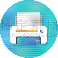 打印机,平坦的,计算机图标,矢量,式样,商务,计算机,打印单据,泰国,技术