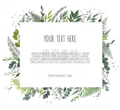 floral frame greeting postcard wedding