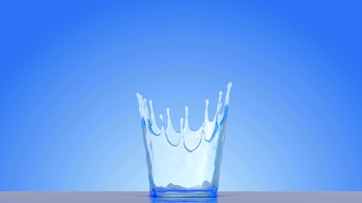 特写水花。3D慢动作
