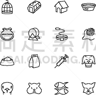 宠物,家庭,宠物商店,线图标,药,狗,细的,动物群,动物