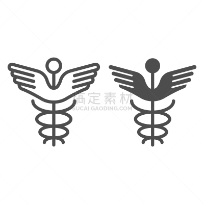 健康保健,绘画插图,白色,轮廓,符号,双蛇杖,计算机图标,数字10,药房,矢量