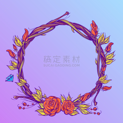 玫瑰,枝,圆形,边框,华丽的,柳条,梦符咒,图像,做,装饰