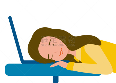 女人,筋疲力尽,绘画插图,女孩,矢量,工作场所,压力,使用手提电脑,厌倦,睡觉