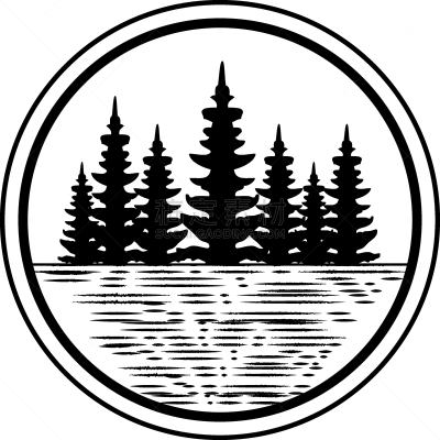 圆形,森林,边框,时区,野生动物,公园,证章,杉树,格林伍得,户外