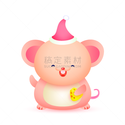 幸福,矢量,老鼠,新年前夕,奶酪,2020,贺卡,十二生肖,中国食品,动物