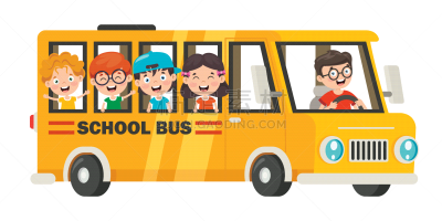 幸福,儿童,校车,汽车,小的,童年,成年学生,学校,司机,女孩
