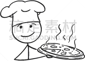 帽子,男性,动画片,简笔人物画,比萨饼,菜单,晚餐,男人,主厨,午餐