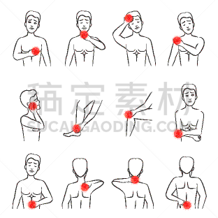 轮廓,男人,痛苦,成一排,头痛,健康保健,布置,绘制,震惊,生病