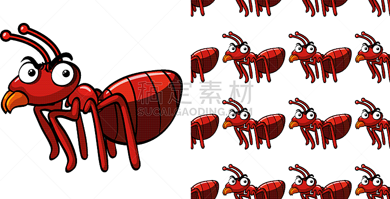 seamless background design with red ant