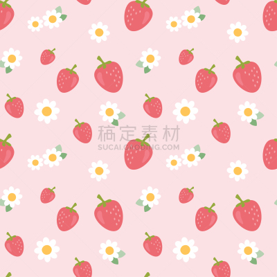 草莓,小的,矢量,绘画插图,白色,四方连续纹样,可爱的,自然,包装纸,图像