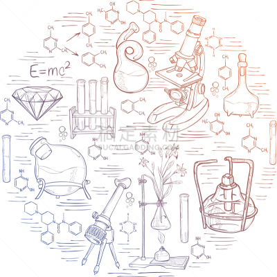 实验室,草图,学生,科学,物理学,生物学,复古,教育,研究
