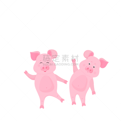 可爱的,猪,动物,卡通,幽默,农业,传统,春节,坐,站